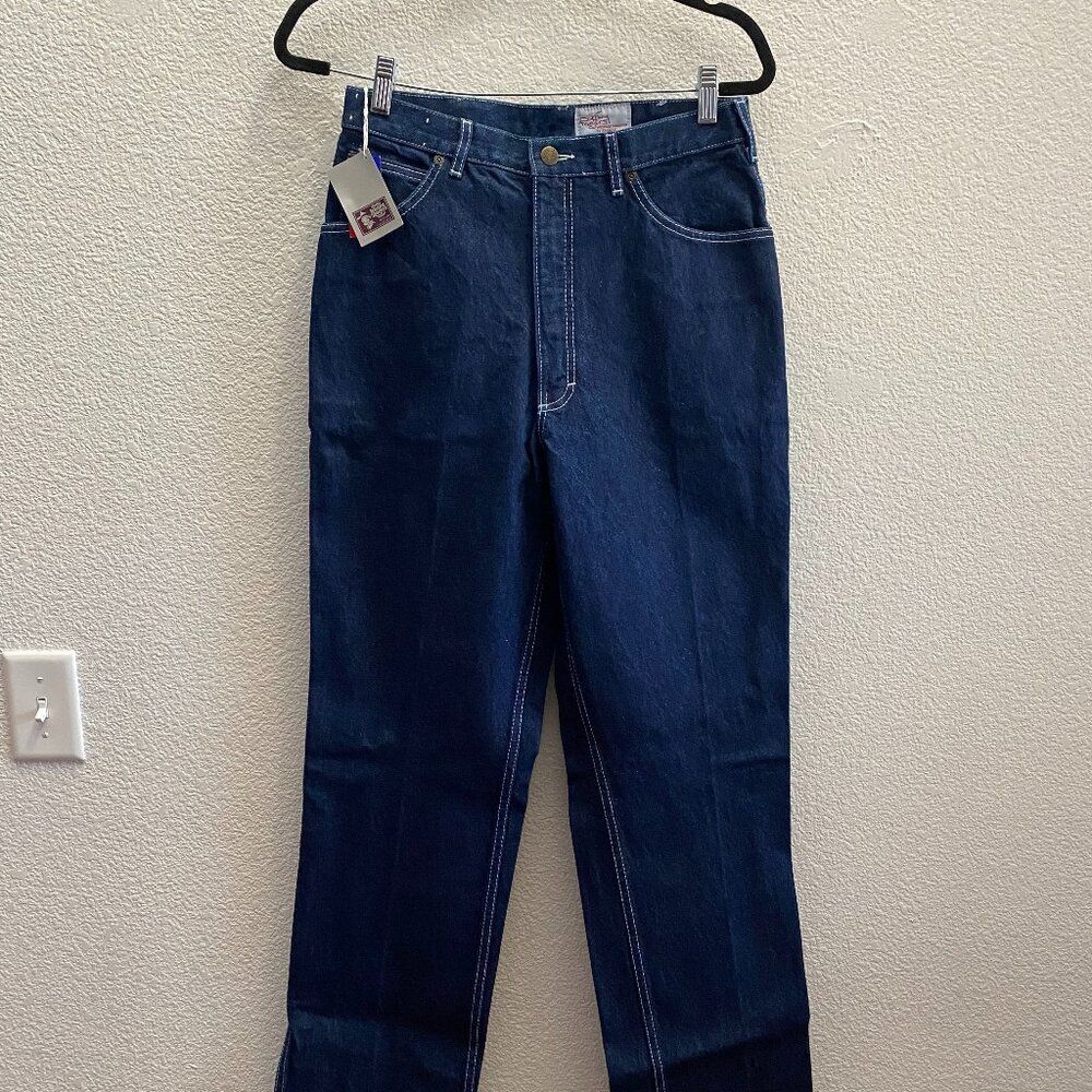 NEW VTG 80s Karman Kenny Rodgers Western Jeans Floral Embroidery 14 Long NWT